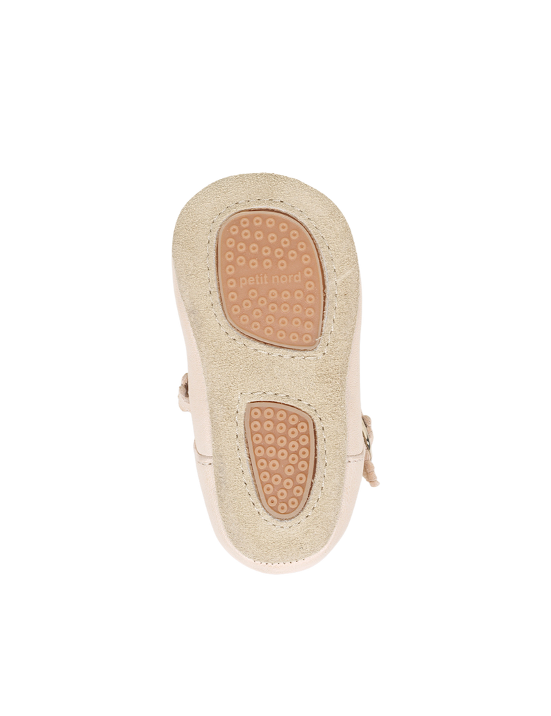 Petit Nord Baby Scallop T-bar Indoor Shoes Cream 052