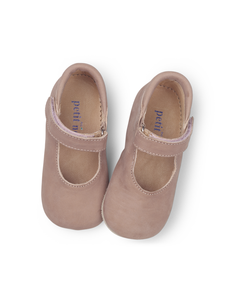 Petit Nord Ballerina Shoe with Velcro Indoor Shoes Old rose 020