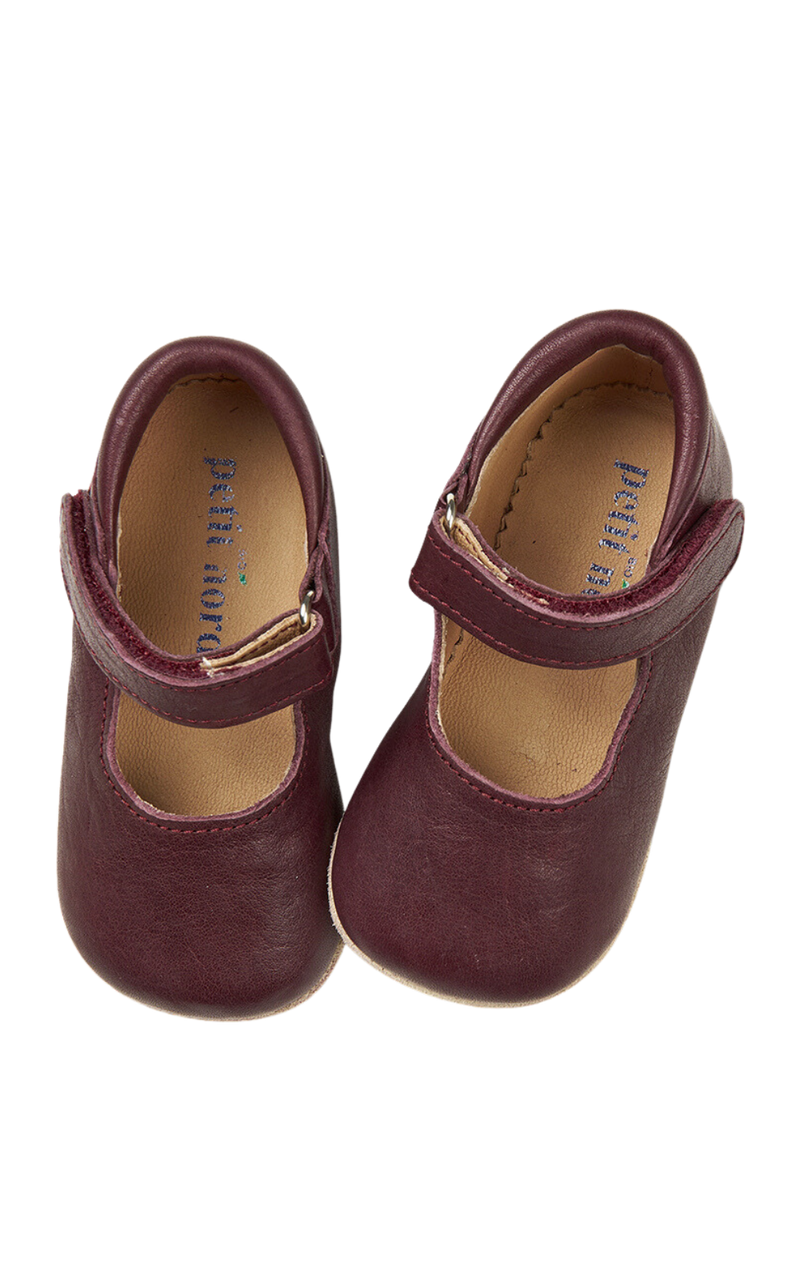 Petit Nord Ballerina Shoe with Velcro Indoor Shoes Plum 075