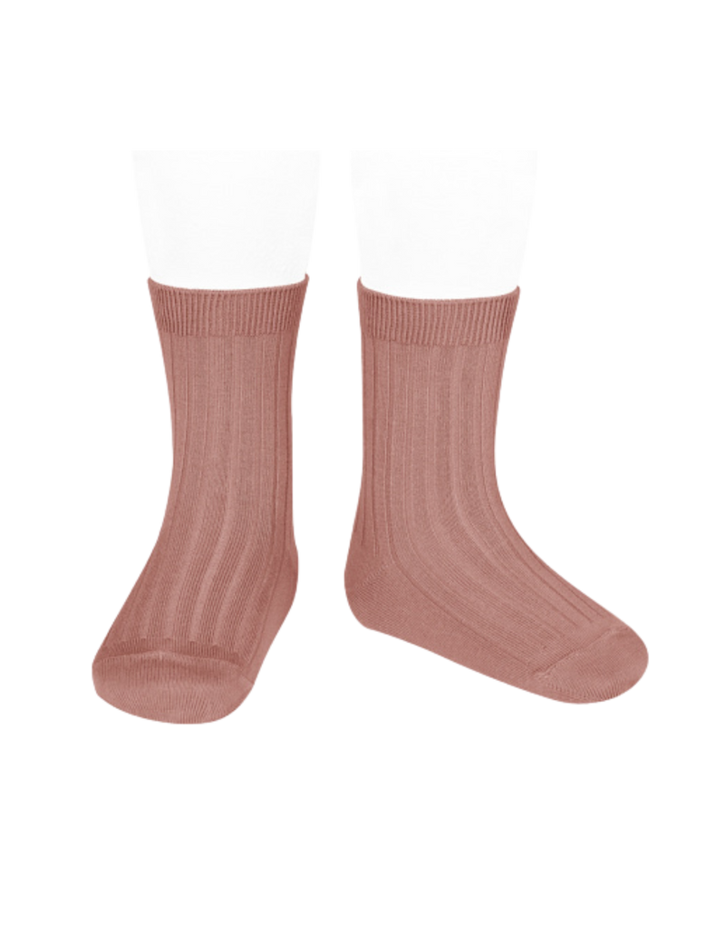 Petit Nord Basic Rib Short Socks Socks Terracotta 126