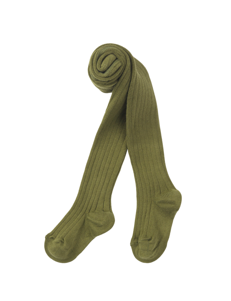 Petit Nord Basic Rib Tights Socks Seaweed 742