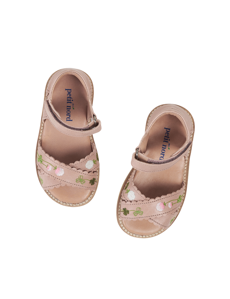 Petit Nord Blooming Clover Scallop Crossover Sandal Sandals Soft pink 009