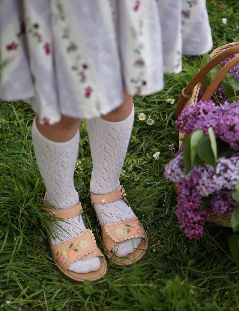 Petit Nord Flower Pop Scallop Velcro Sandal Sandals Blush 084