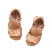 Flower Pop Scallop Velcro Sandal - Blush