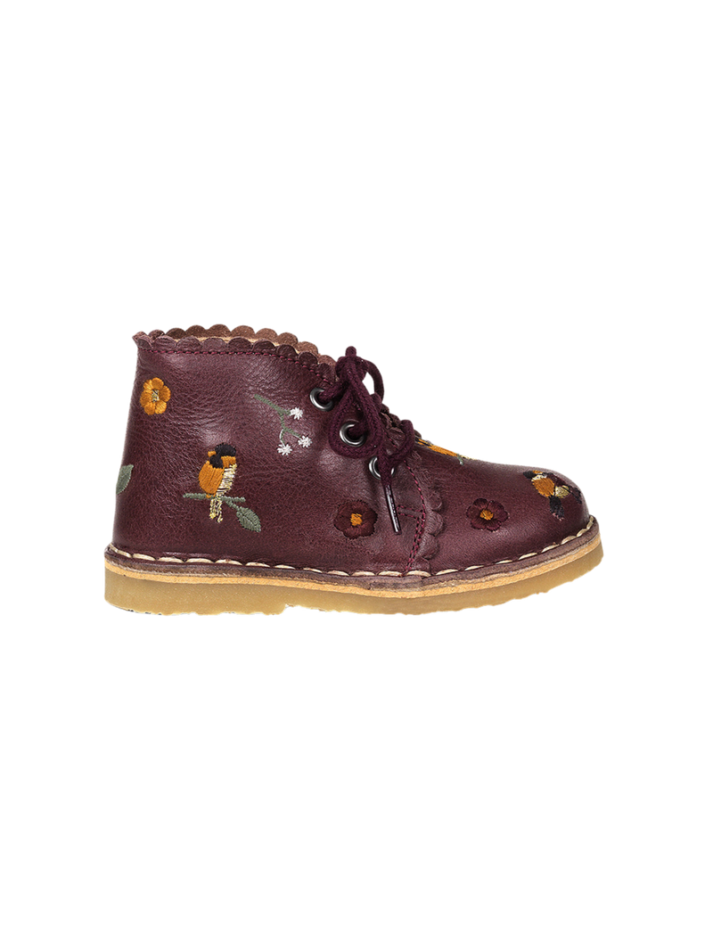 Petit Nord Scallop Boot Birds Boots Plum 075