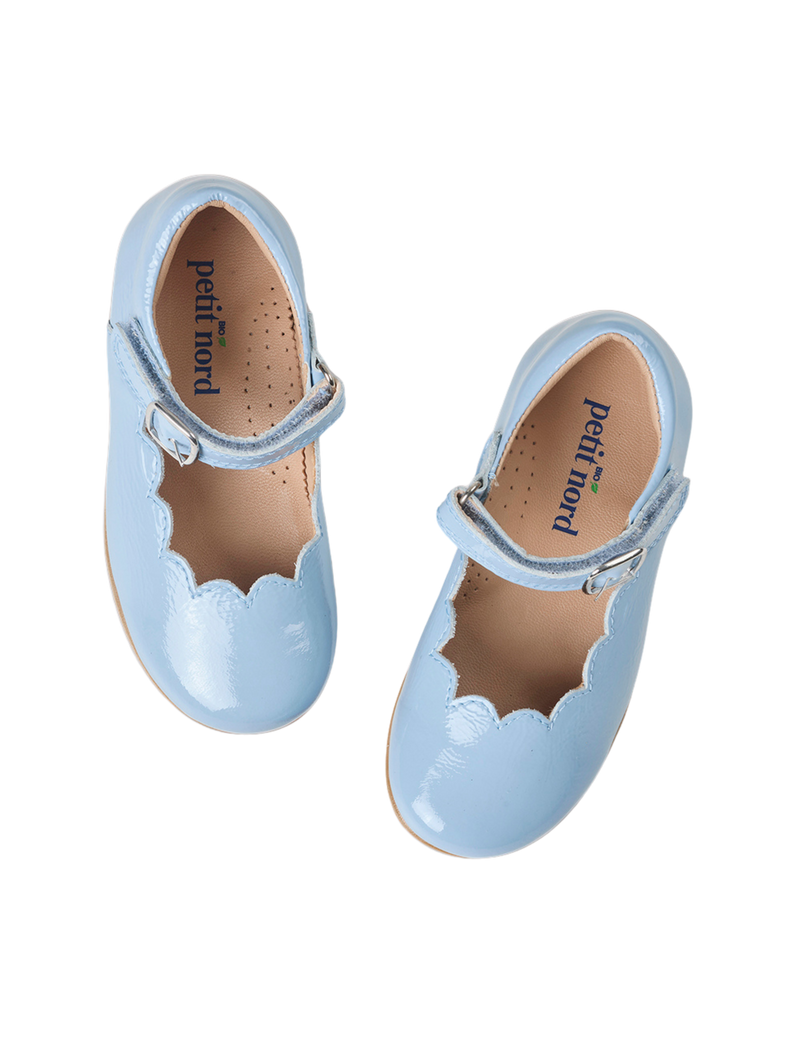 Petit Nord Scallop Mary Jane T-bars and Ballerinas Crinkly Cloud 143