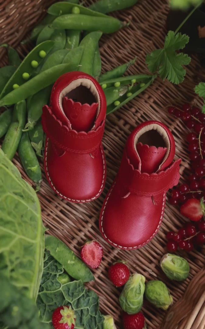 Petit Nord Scallop Velcro Boot Low Boot Shoes Poppy 163