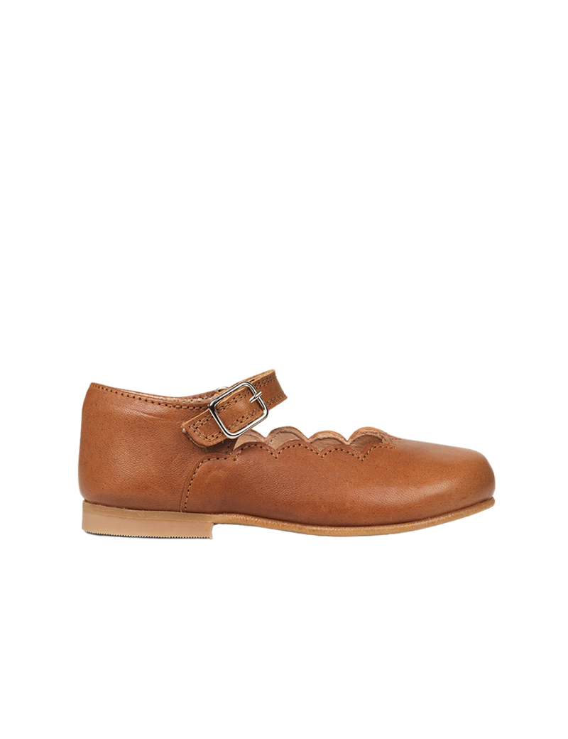 Petit Nord Scallop Mary Jane T-bars and Ballerinas Cognac 002